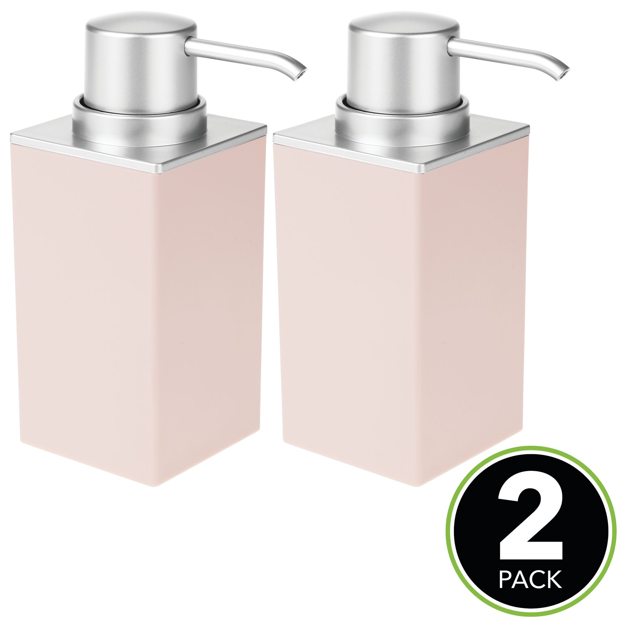 mDesign Square Plastic Refillable Soap Dispenser Pump