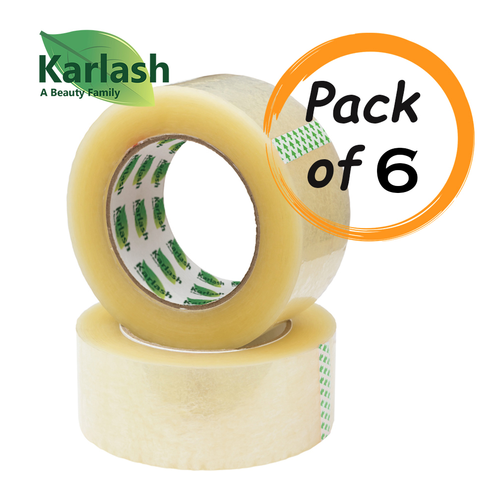 Karlash Large Adhesive Packing Clear Tape 2 Inch Wide 2/" x 110 Yard Refill Roll