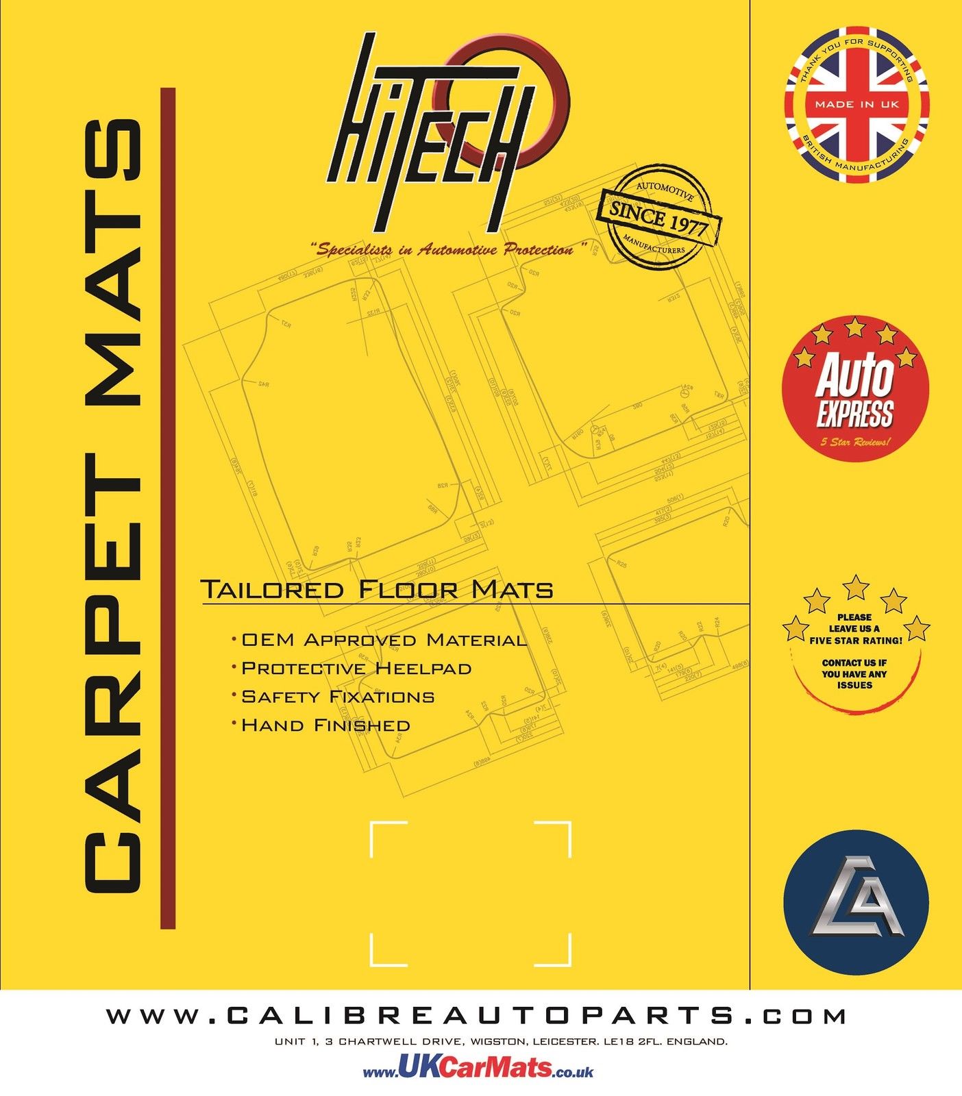 Genuine Hitech Kia Ceed Tailored Velour Carpet Car Mats 2018