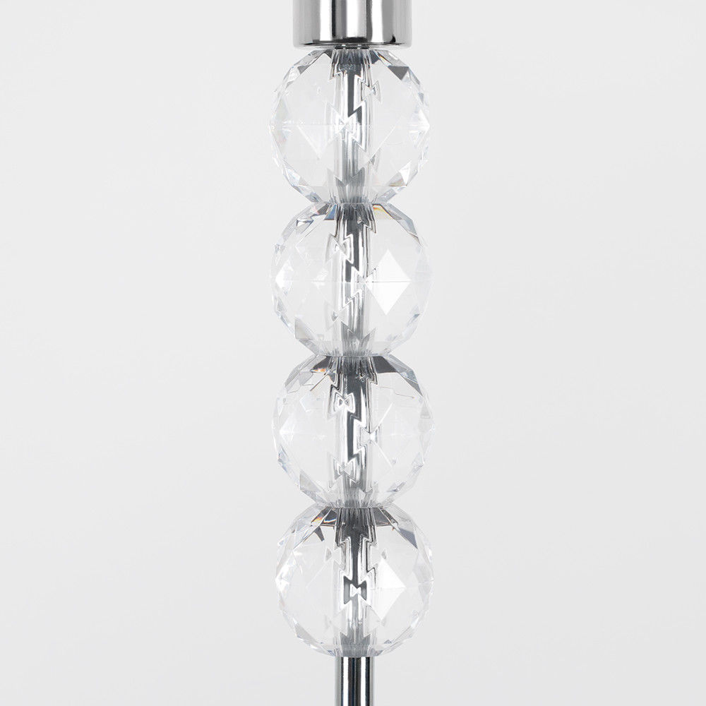 Stylish LED Standard Chrome Floor Lamp Acrylic Clear Ball Base Cotton Shades NEW