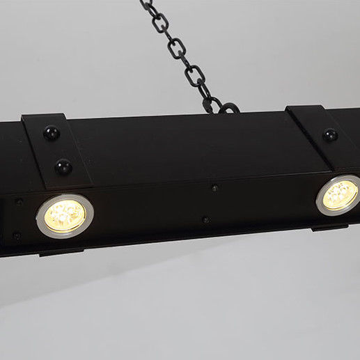 Rust//Black Linear LED Kitchen Island Ceiling Pendant Light in Industrial Style
