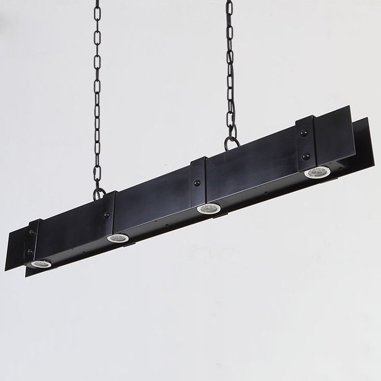 Rust//Black Linear LED Kitchen Island Ceiling Pendant Light in Industrial Style