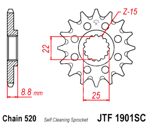 520 JT Sprockets and Drive Chain Kit for KTM 500 XC-W 2012-2016