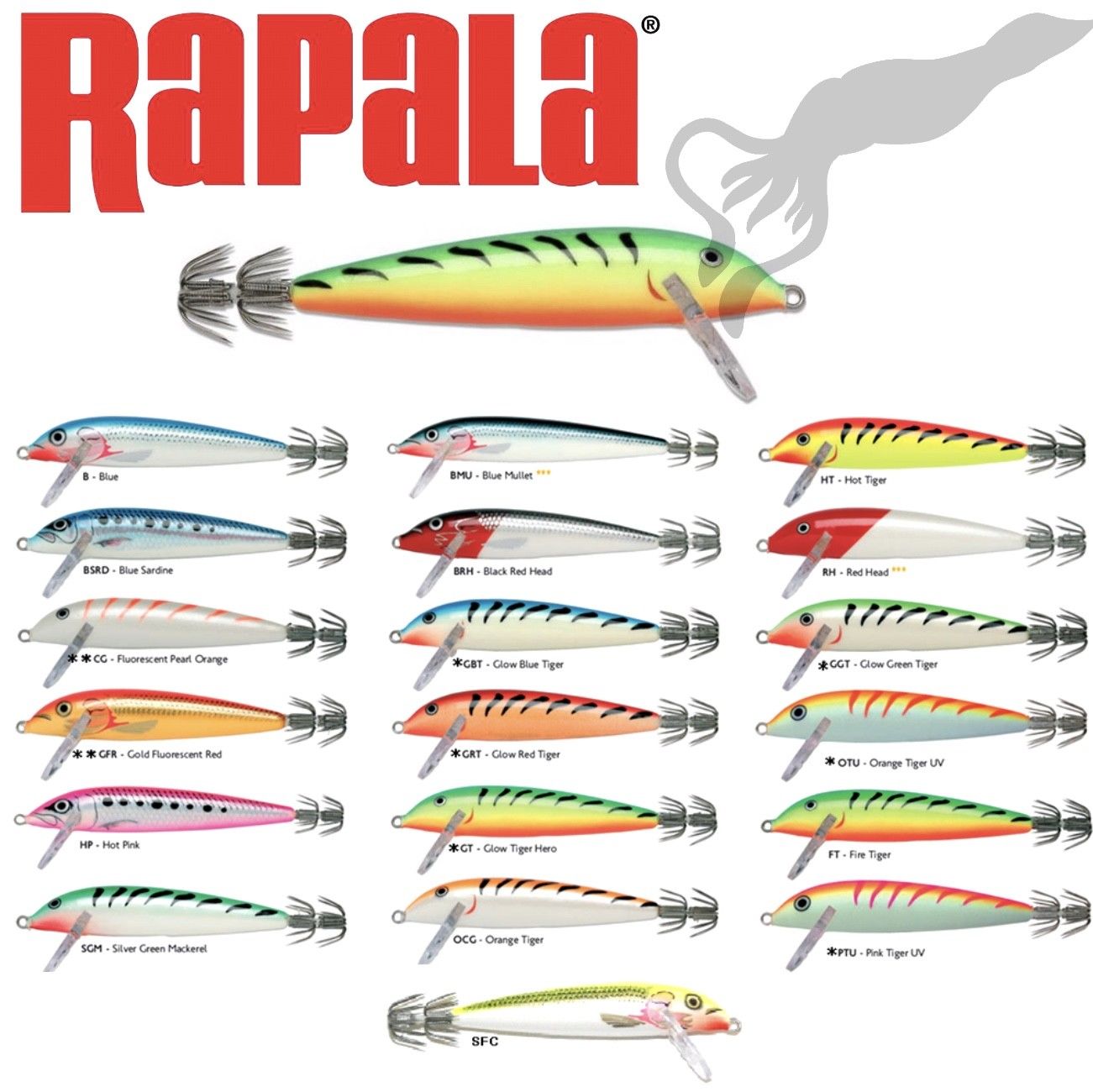 RAPALA SQUID FISHING TROLLING LURE SQ09