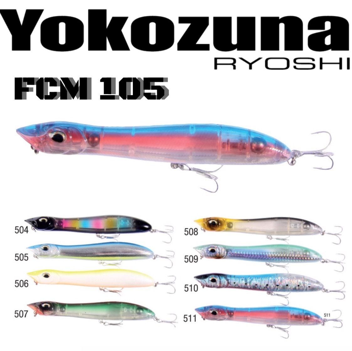 YOKOZUNA RYOSHI TOPWATER SPINNING LURE FCM 105//12g