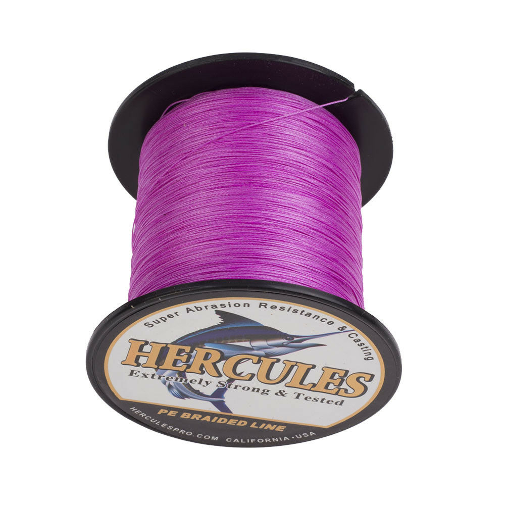 Hercules Red Pink 10-300lb Extreme PE Braided Fishing Line 300//500//1000m Strands