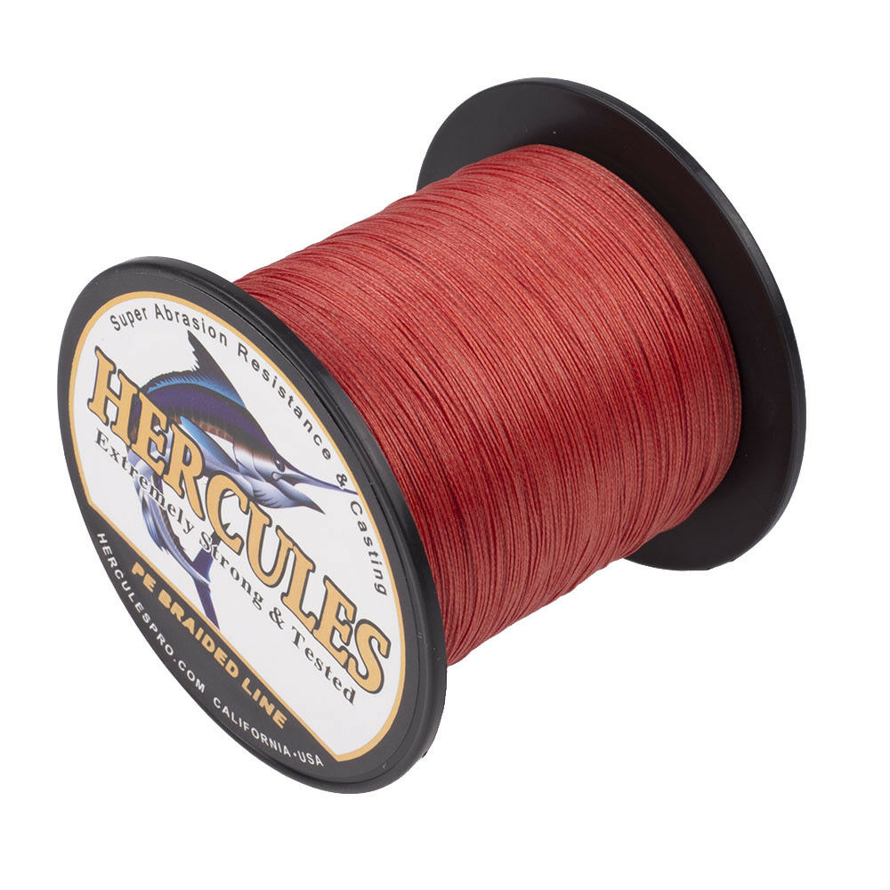 Hercules Red Pink 10-300lb Extreme PE Braided Fishing Line 300//500//1000m Strands