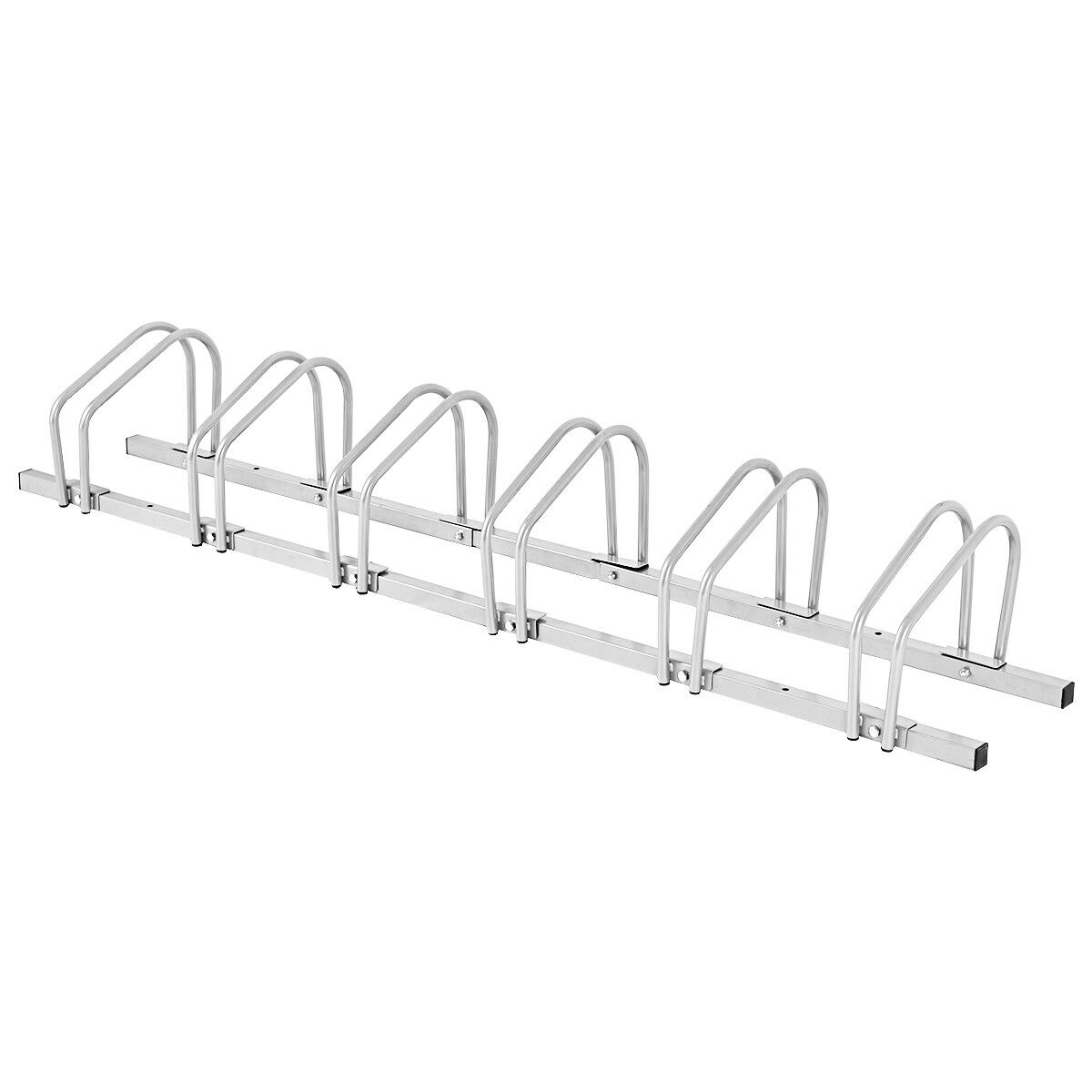 4//5//6 Bike Bicycle Stand Parking Garage Storage Organizer Cycling Rack Silver