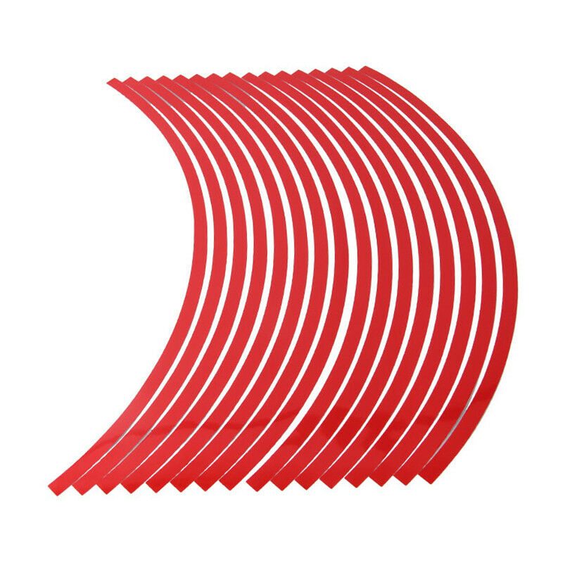 16pcs 10//12//17//19/'/'Motor Car Bike Wheel Sticker Reflective Rim Stripe Tape Decal