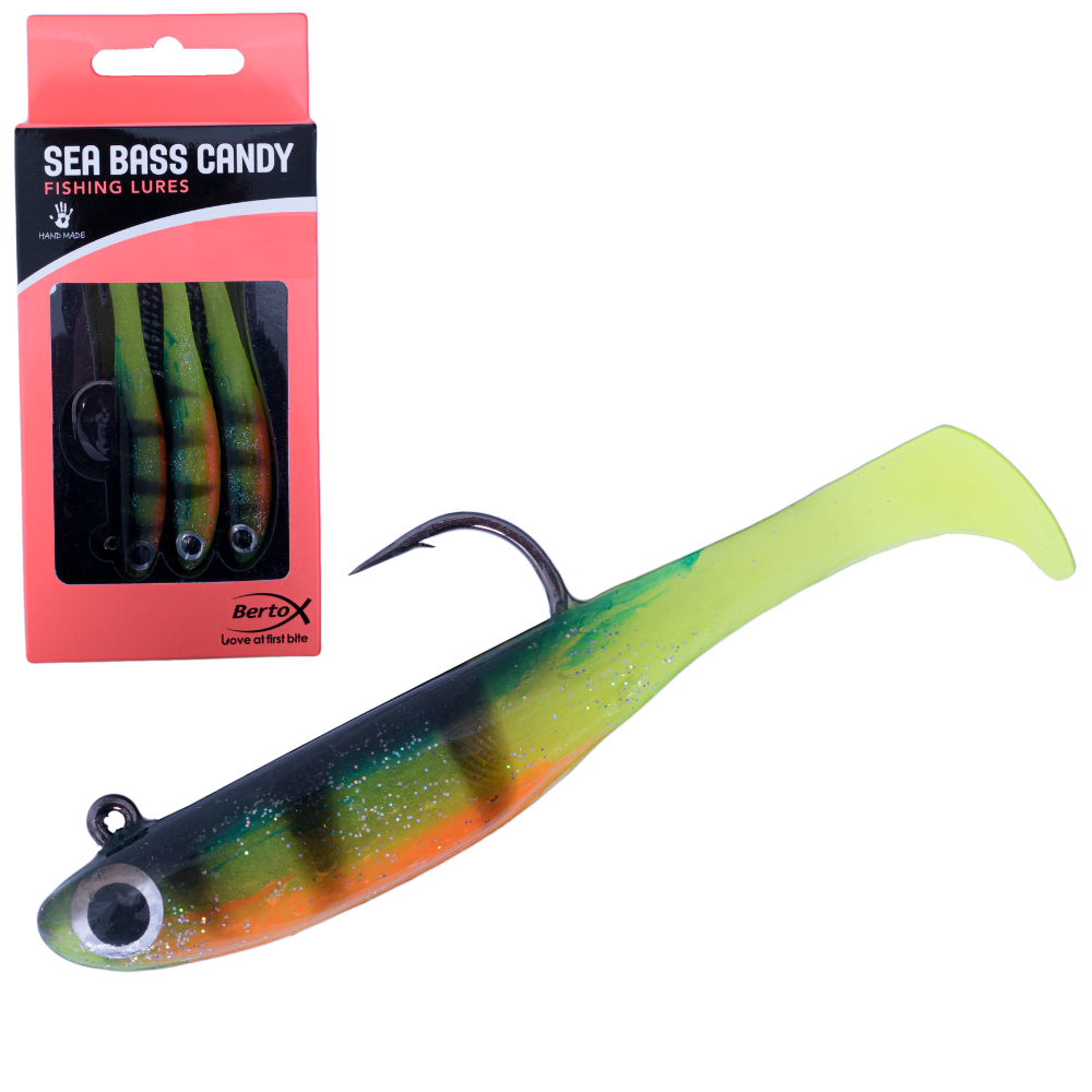 BERTOX Handmade Soft Shad Lure SEA BASS CANDY 90mm//22g #04
