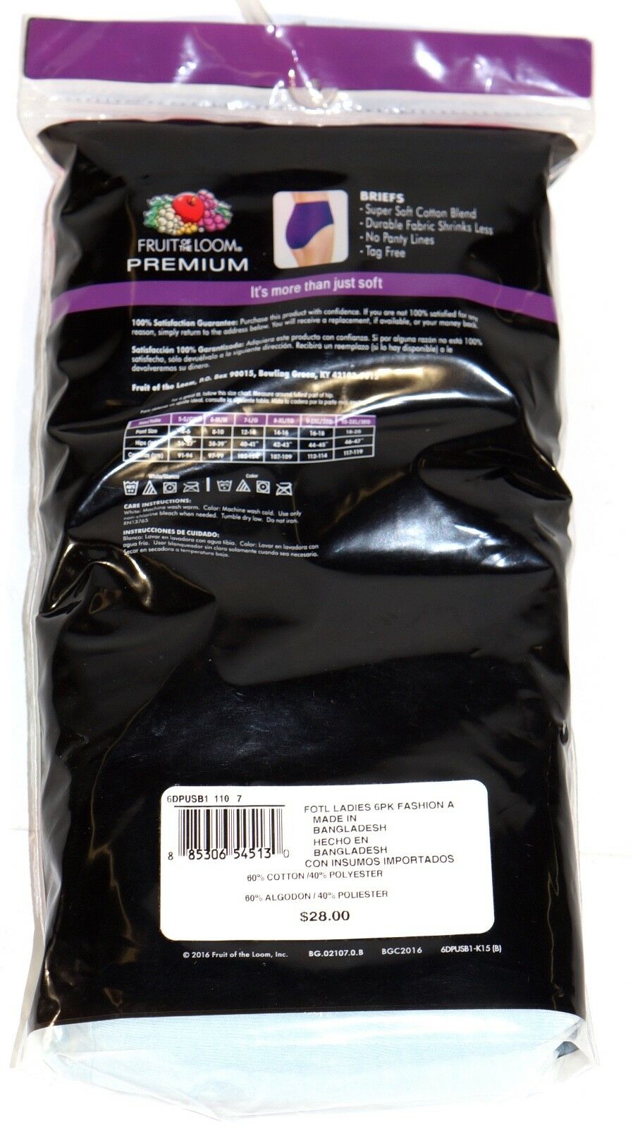 New 6 Pack Women/'s Briefs Premium Ultra Soft Underwear by Fruit of the Loom