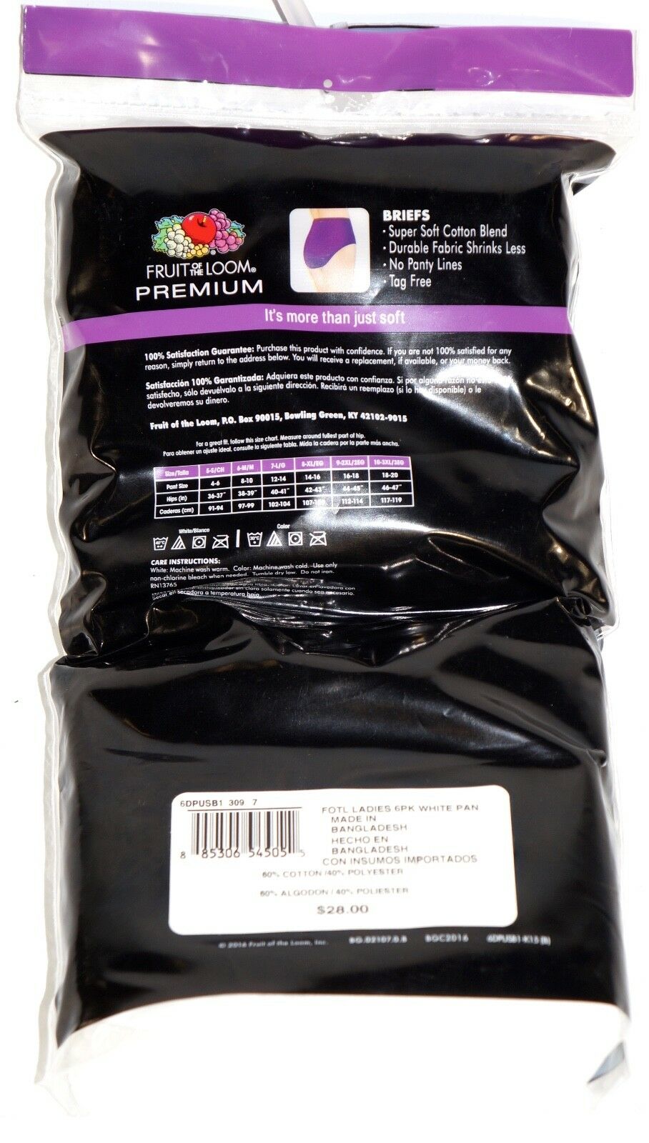 New 6 Pack Women/'s Briefs Premium Ultra Soft Underwear by Fruit of the Loom