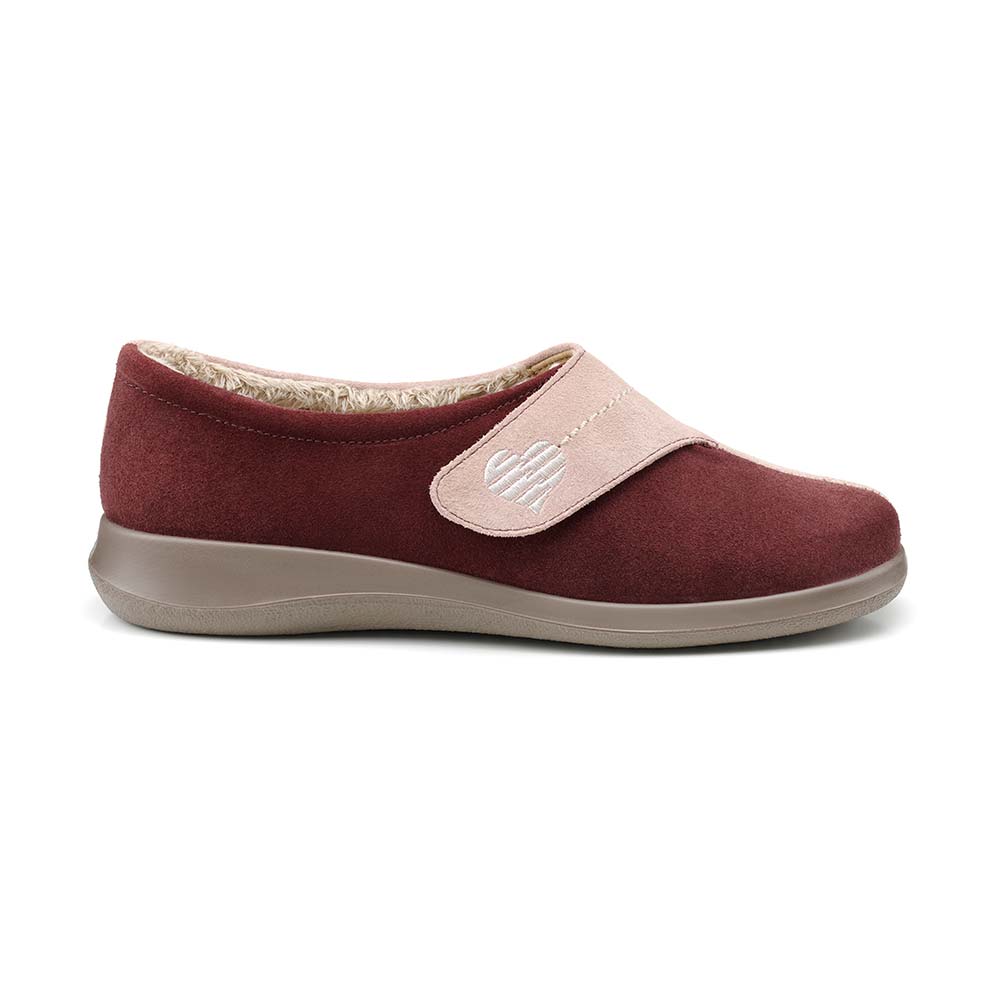 Hotter Women/'s Wrap Slipper Suede Touch Fastening Adult Slippers Casual Slipper