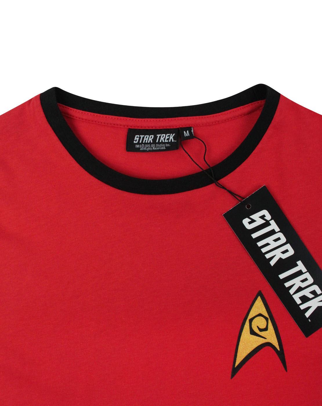 Star Trek Security and Operations Uniform Red James T Kirk Men/'s Costume T-Shirt