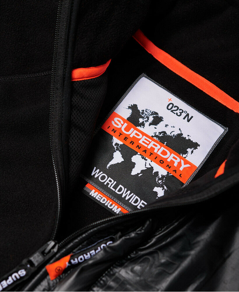 Nouveau Homme Superdry Mountain Polaire Half Zip Jacket Noir