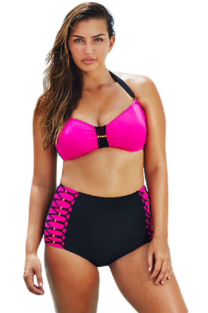 Womens Plus Size Swimwear 4x Halter Top High Waist Bikini Sexy Bathing Suit Ebay 