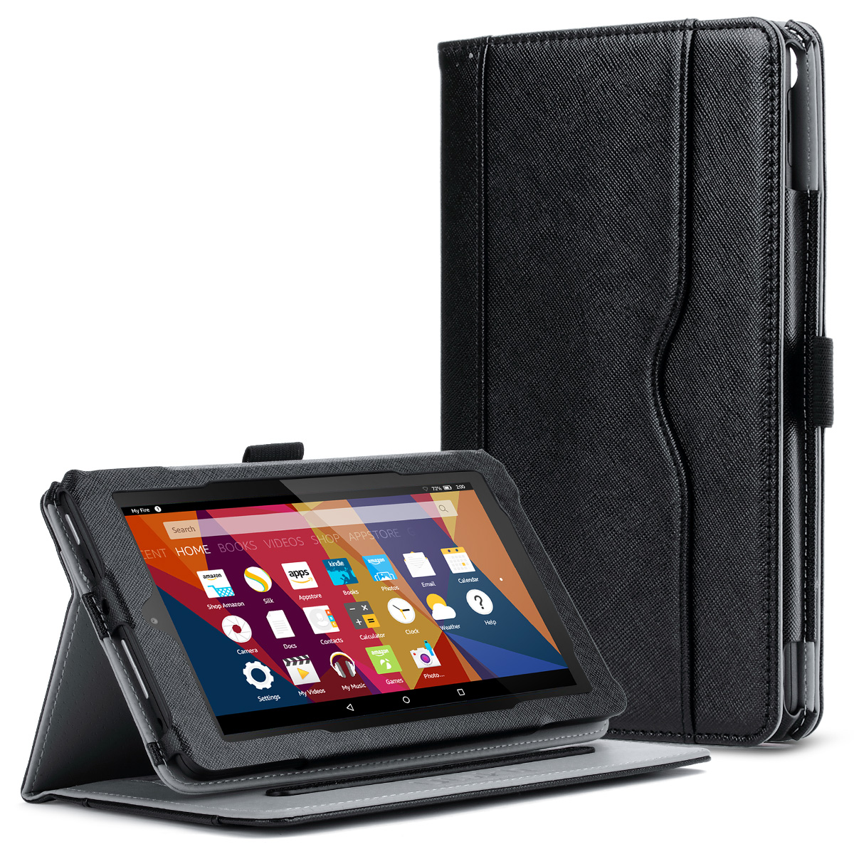 For Fire 7" 5th Gen 2015 Folio Slim Stand Case Cover Wireless Bluetooth