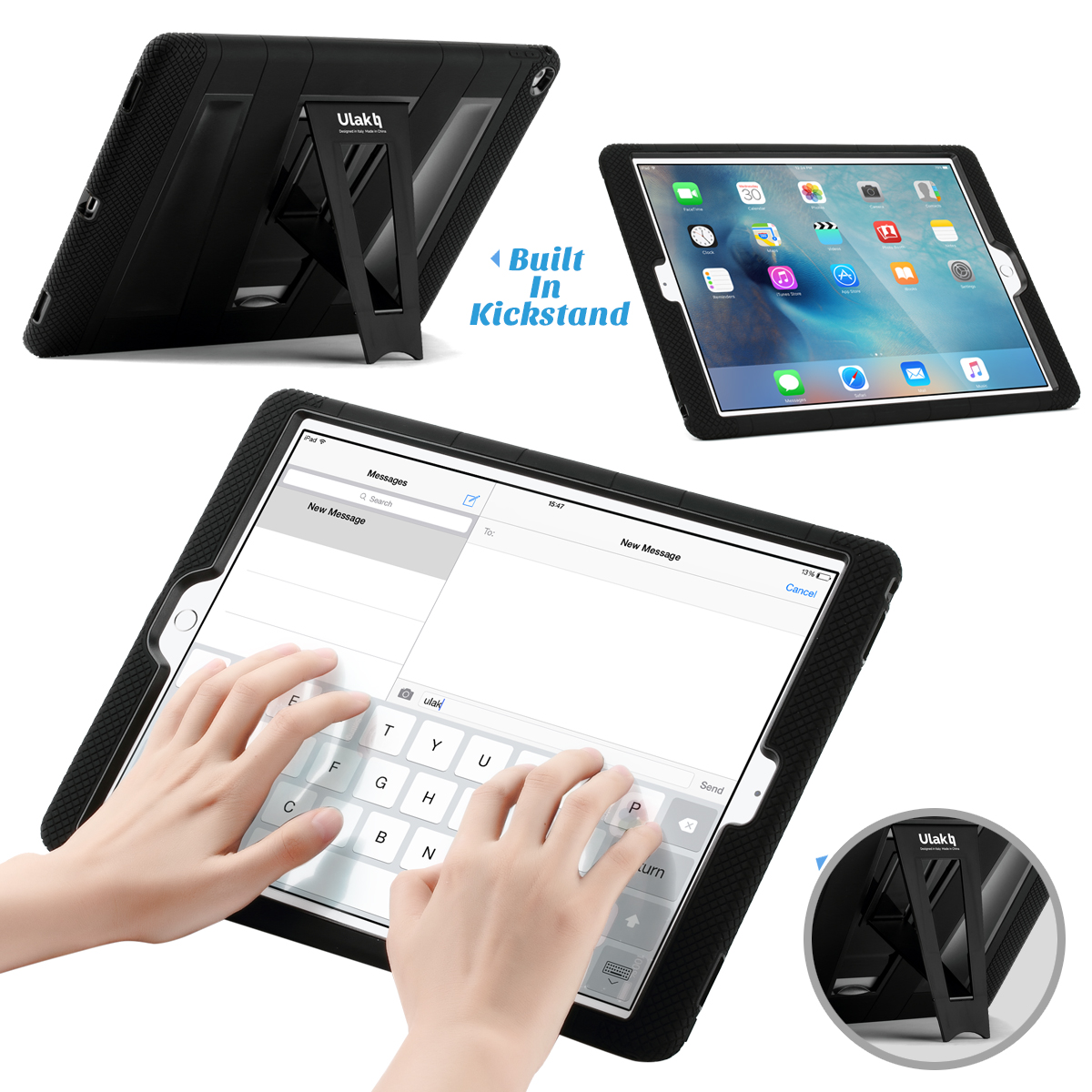 Hybrid Fullbody Protective Kickstand Case Cover for Apple iPad Pro 12.9 inch