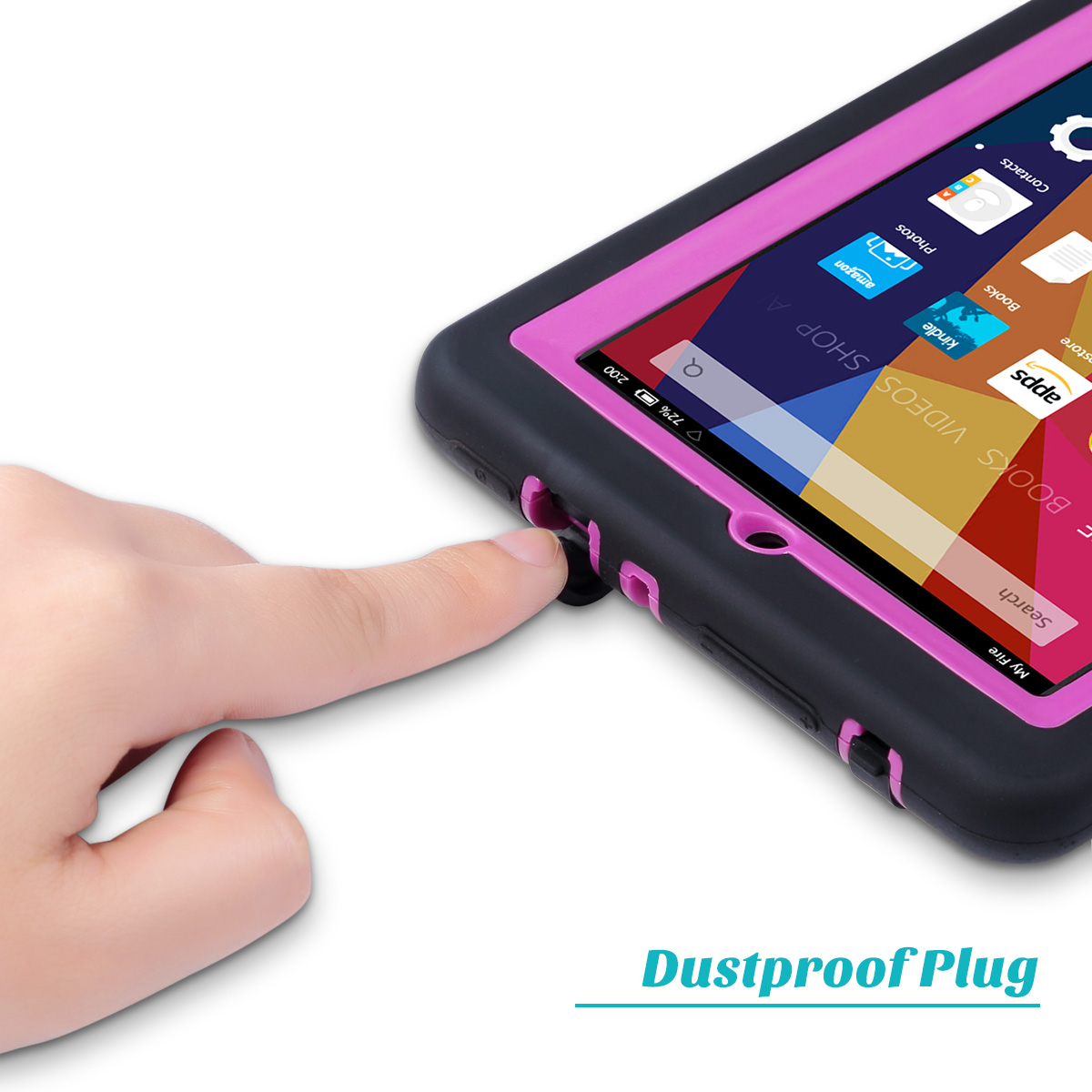Shockproof Rugged Silicone Case Back Cover for Amazon Fire 7 Tablet