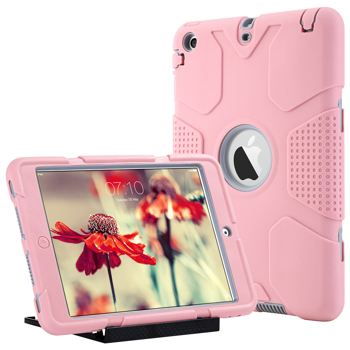 Shockproof Heavy Duty Hybrid Hard Case Cover With Kickstand For iPad