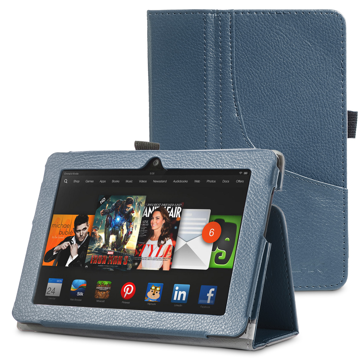 For Amazon Kindle Fire HDX 7" PU Leather Folio Stand Cover Case Stand