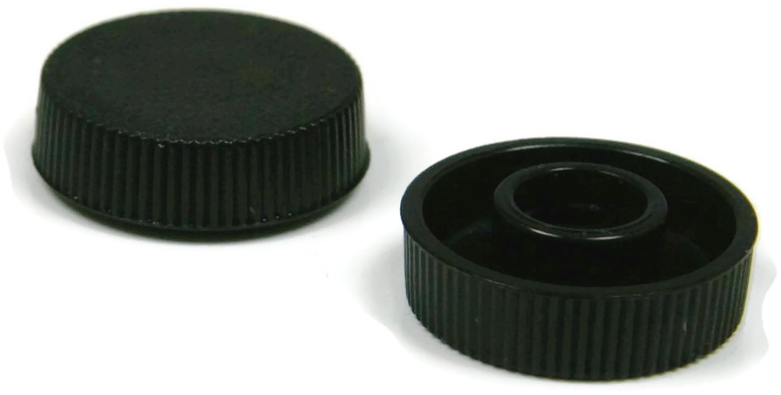 Plastic Knurled Thumb Screw Cap, Black, 4 x 5/16 OD x 11/64 THK, Qty 100
