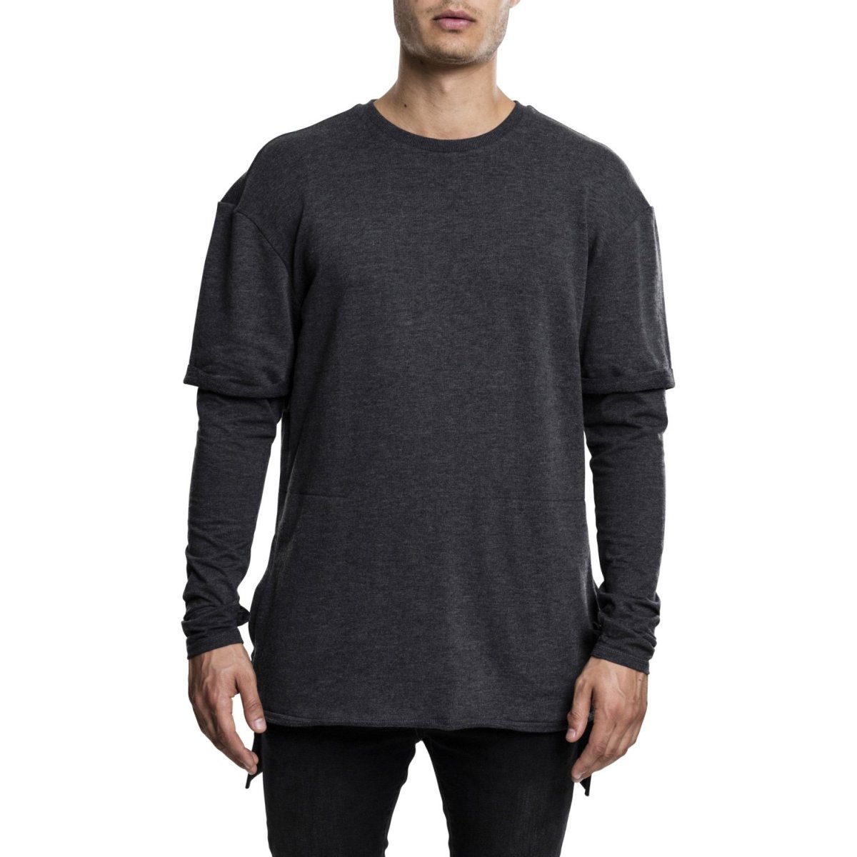URBAN Classics 2in1 Terry Print-Long Pullover layer
