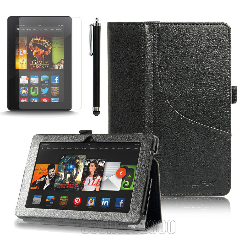For 2013 Amazon Kindle Fire HDX 7.0" Inch Folio PU Leather Case Stand