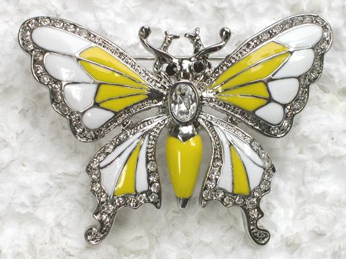 Clear Rhinestone Crystal Butterfly PIN Brooch C