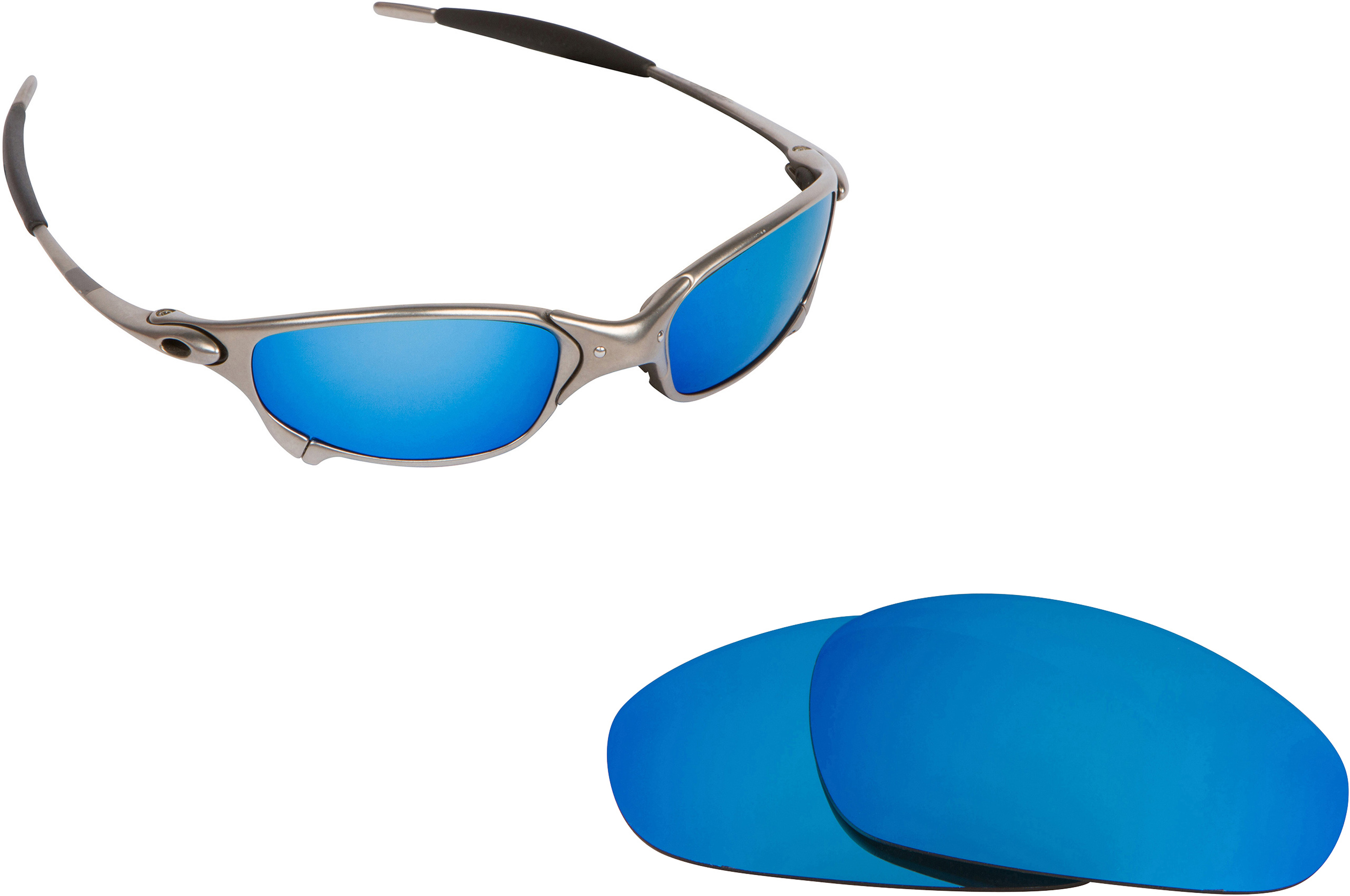 New OW Replacement Lenses for Oakley Sunglasses JULIET Blue Mirror ON