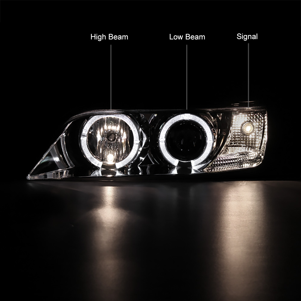 9602 BMW Z3 Smoke Projector Headlights Euro Halo Angel Eyes Pair
