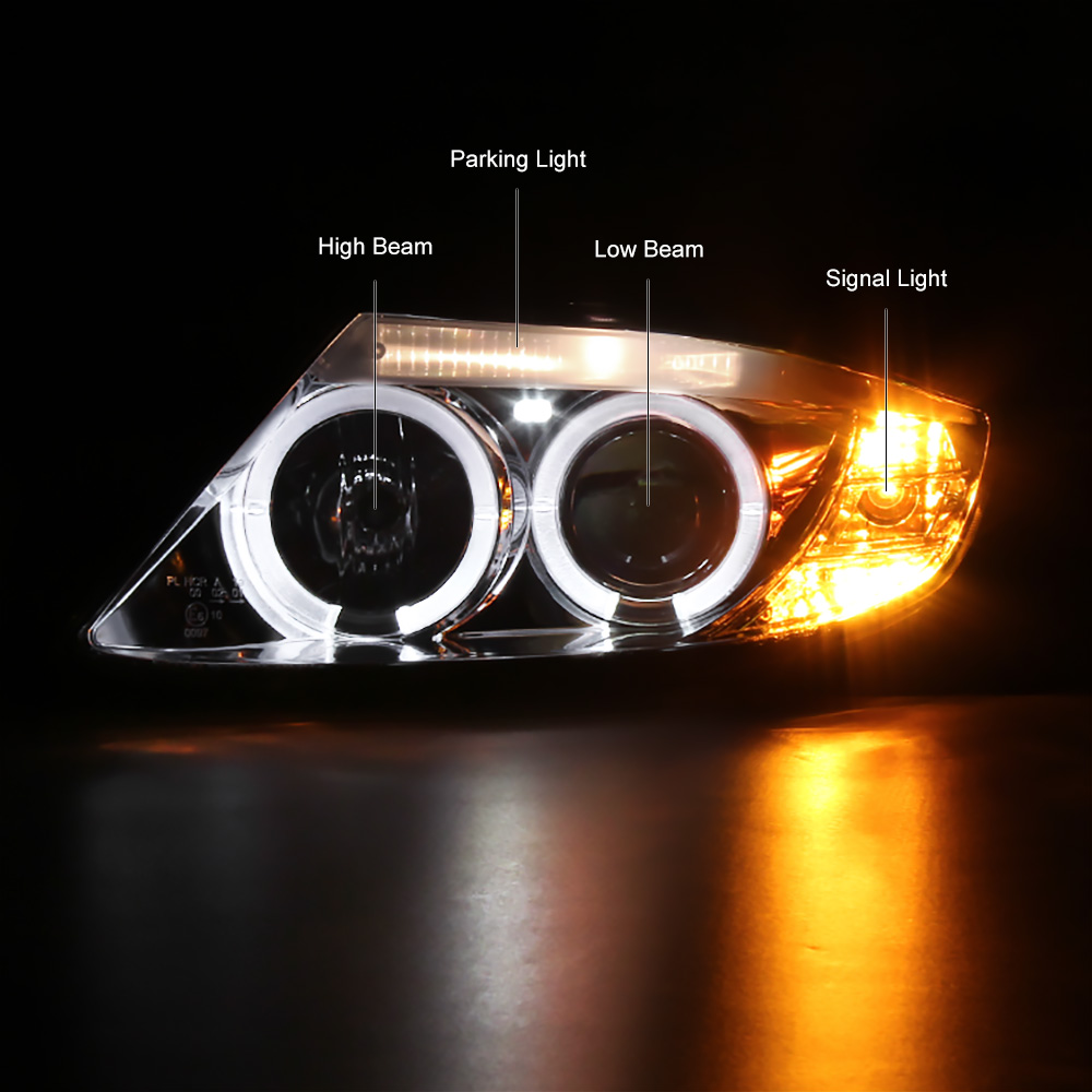 20032008 BMW Z4 [SMOKE LEN] Dual Halo Angel Eye Projector Headlight