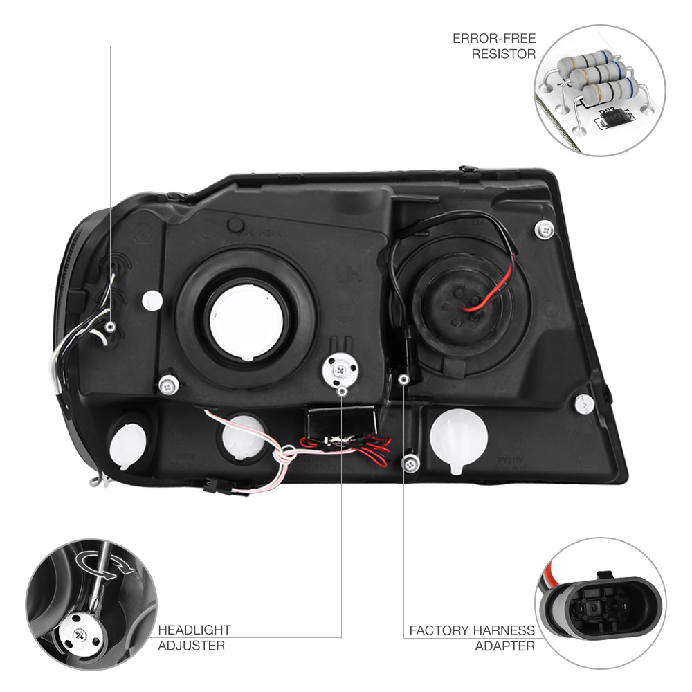 [LIMITED SINISTER BLACK] 19992004 Jeep Grand Cherokee WJ WG Halo LED