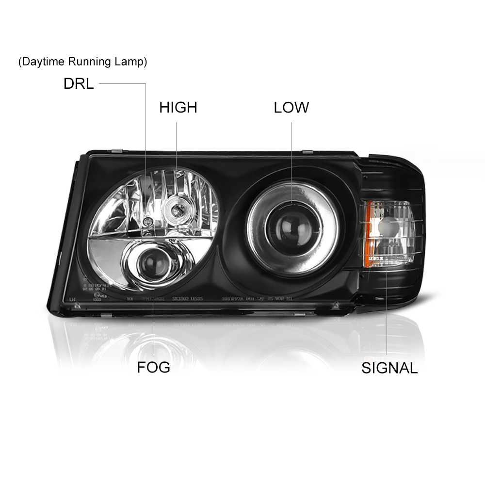 8693 W124 Black Projector Headlight MBENZ ECLASS 300E Headlamp
