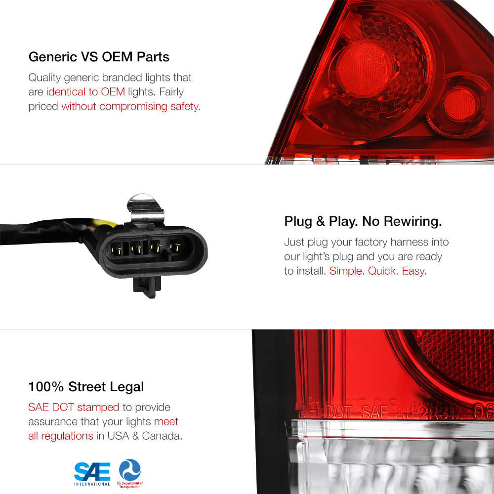 [LEFT+RIGHT] 2006-2013 Chevy Impala Factory Style Red Tail ... 2006 chevy impala tail light wiring diagram 