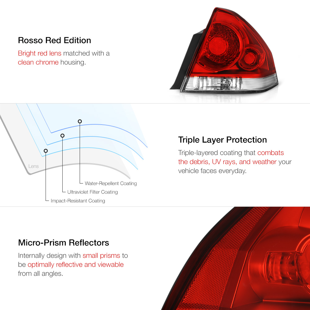 [LEFT+RIGHT] 2006-2013 Chevy Impala Factory Style Red Tail ... 2006 chevy impala tail light wiring diagram 