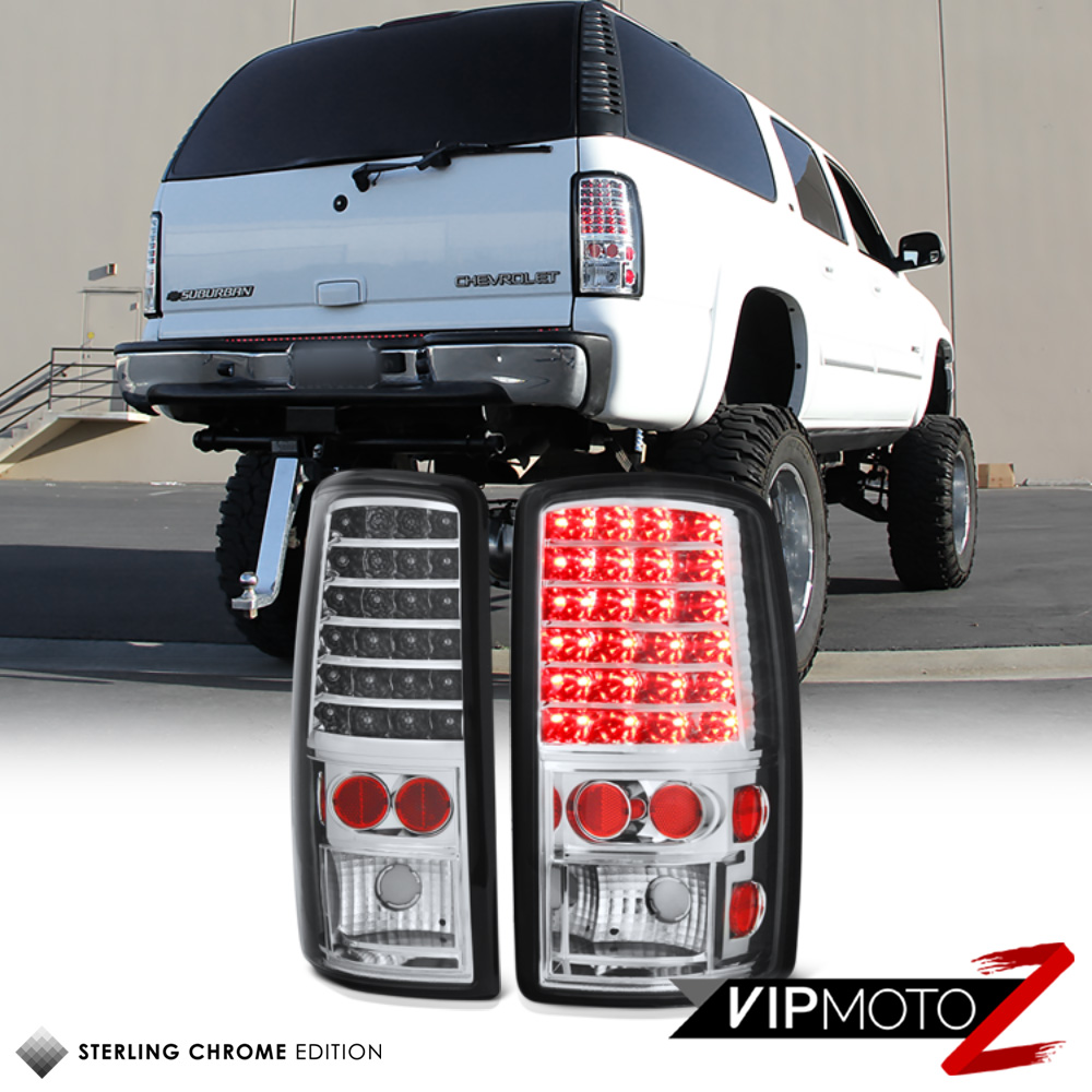 20002006 Chevy Suburban Tahoe Chrome L.E.D Rear Tail Lights Assembly