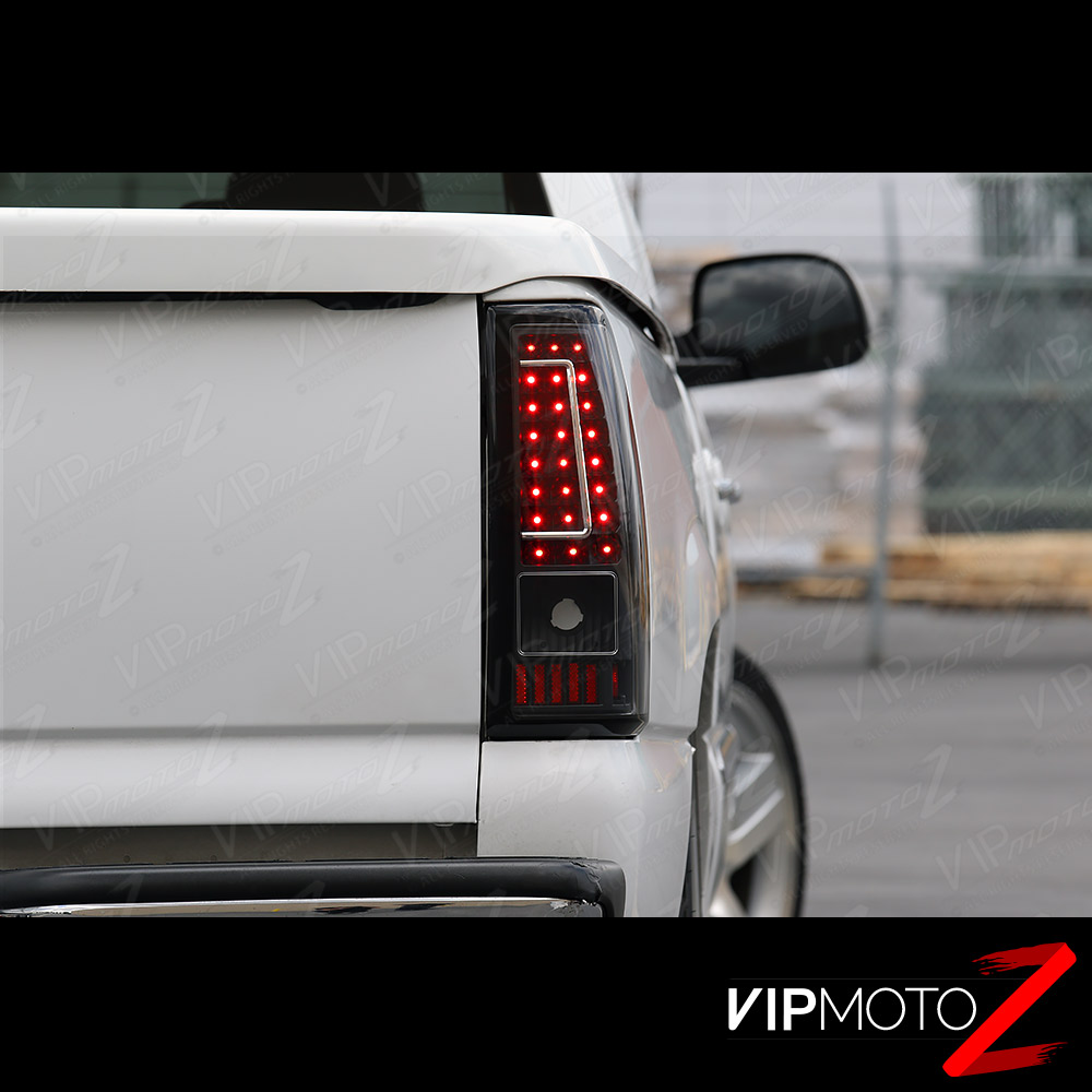 20032006 Chevy Silverado 1500 2500 3500 CSHAPE Black LED Rear Tail