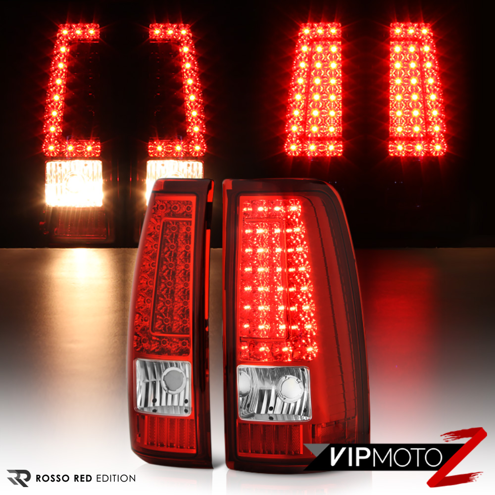 1999 2000 2001 2002 2003 Chevy Silverado "ROSSO RED" LED Tail Lights
