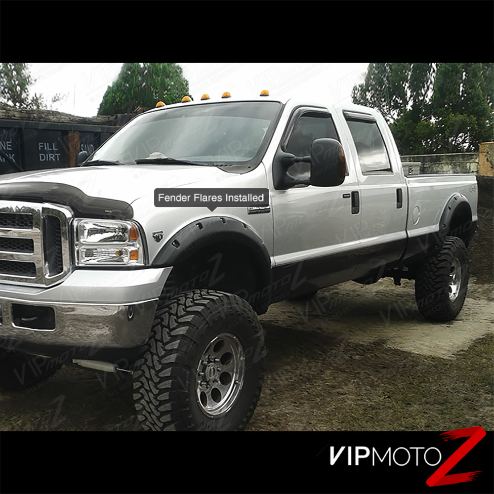 19992007 Ford F250 F350 SD [POCKETRIVETED] Textured Fender Flares