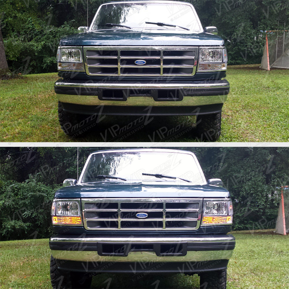 1992 1993 1994 1995 1996 FORD F150 F250 F350 Bronco Chrome Headlight
