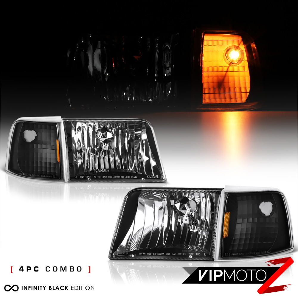 1993 1994 1995 1996 1997 Ford Ranger Black Corner Turn Signal Headlight