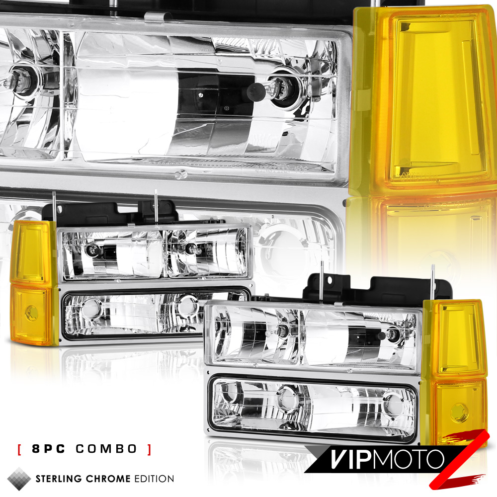 [8PC COMBO] 19941998 GMC Yukon Sierra 1500 2500 Chrome Signal