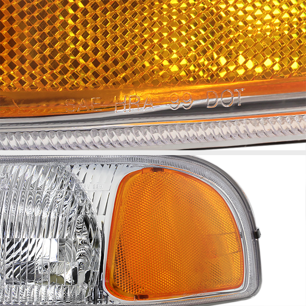 19992006 GMC Sierra [FACTORY STYLE] 4PC Bumper Headlights Assembly 00