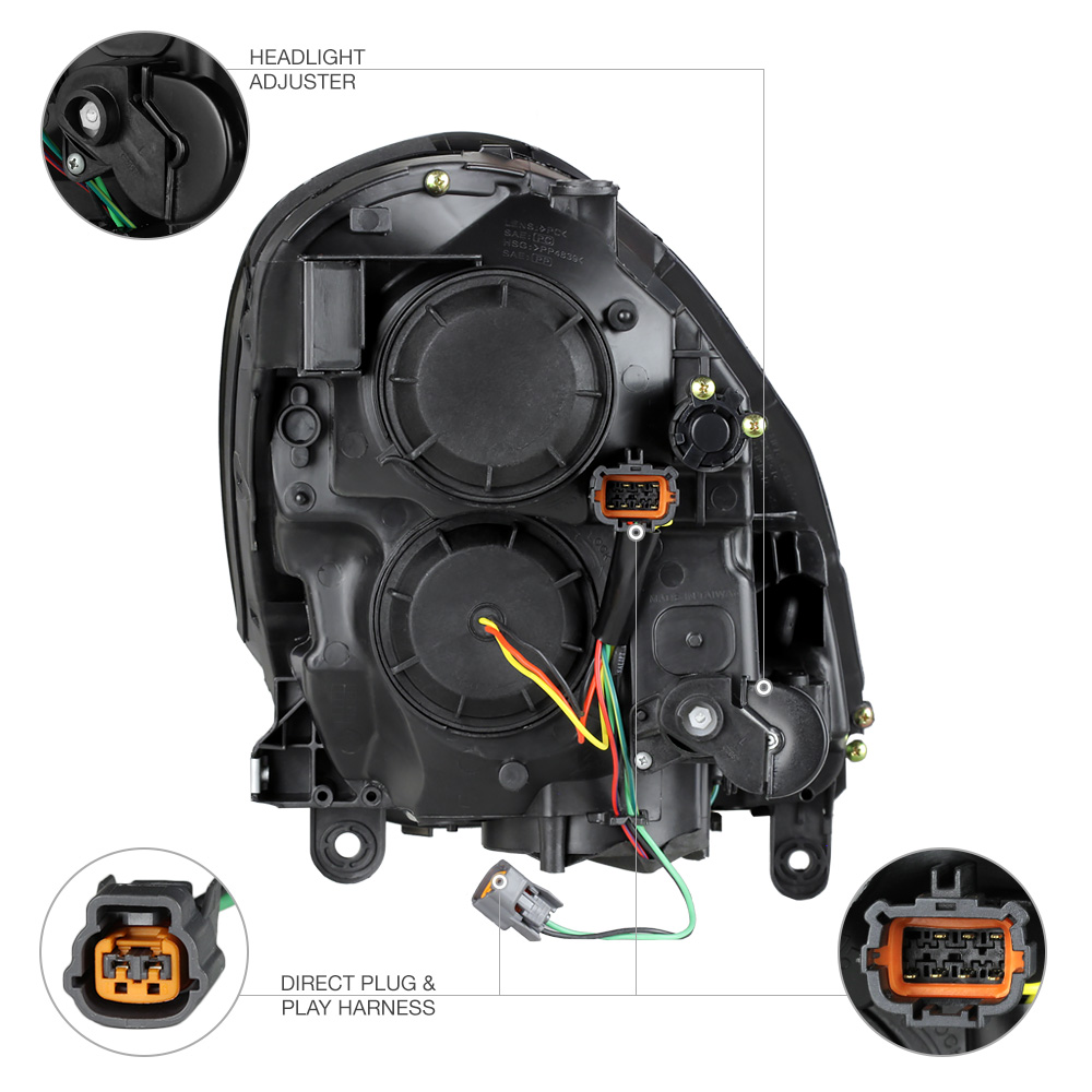 For 20052006 Inifiniti G35 Sedan [Factory D2S HID] Black Headlight