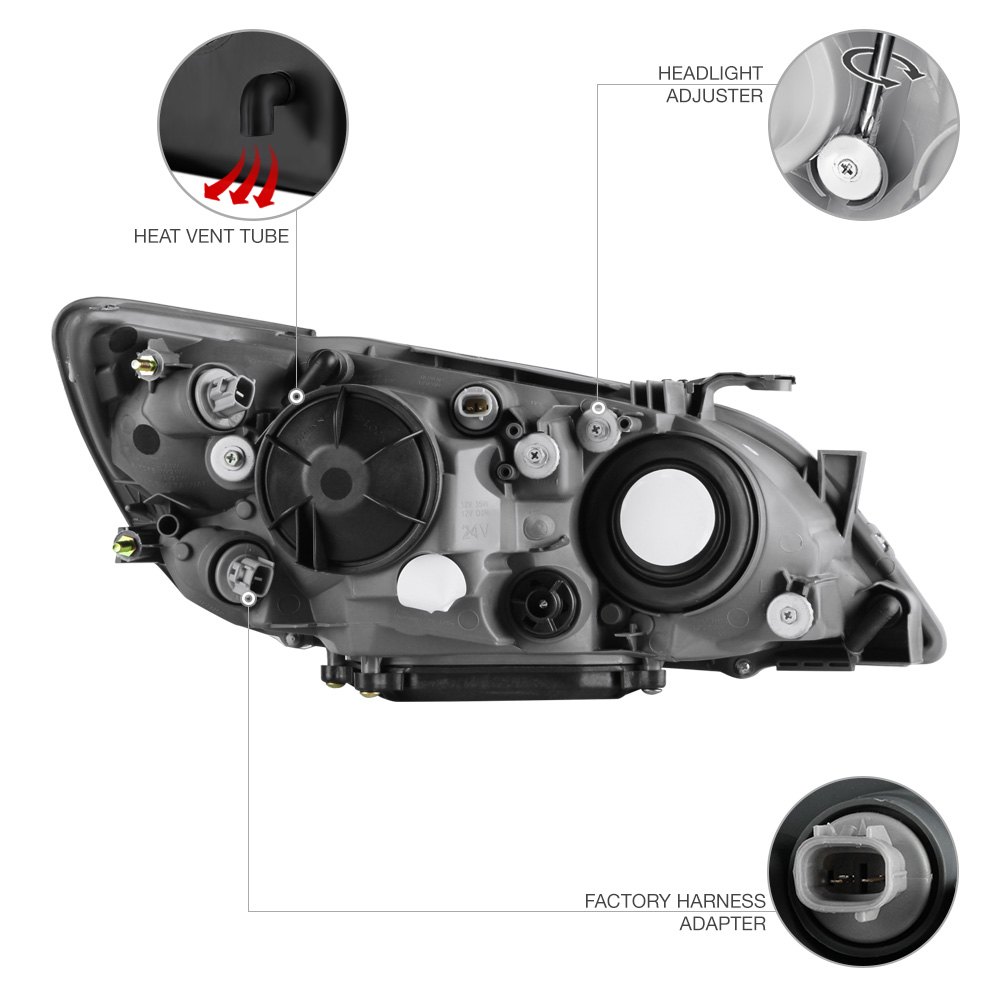 20012005 Lexus IS300 "JDM CRYSTAL BLACK" Front Headlights Headlamps