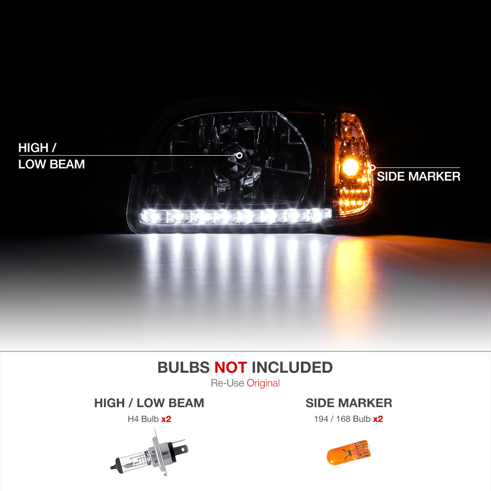 2001 2002 2003 2004 Toyota Tacoma Truck Chrome LED Corner Signal Headlights Lamp EBay