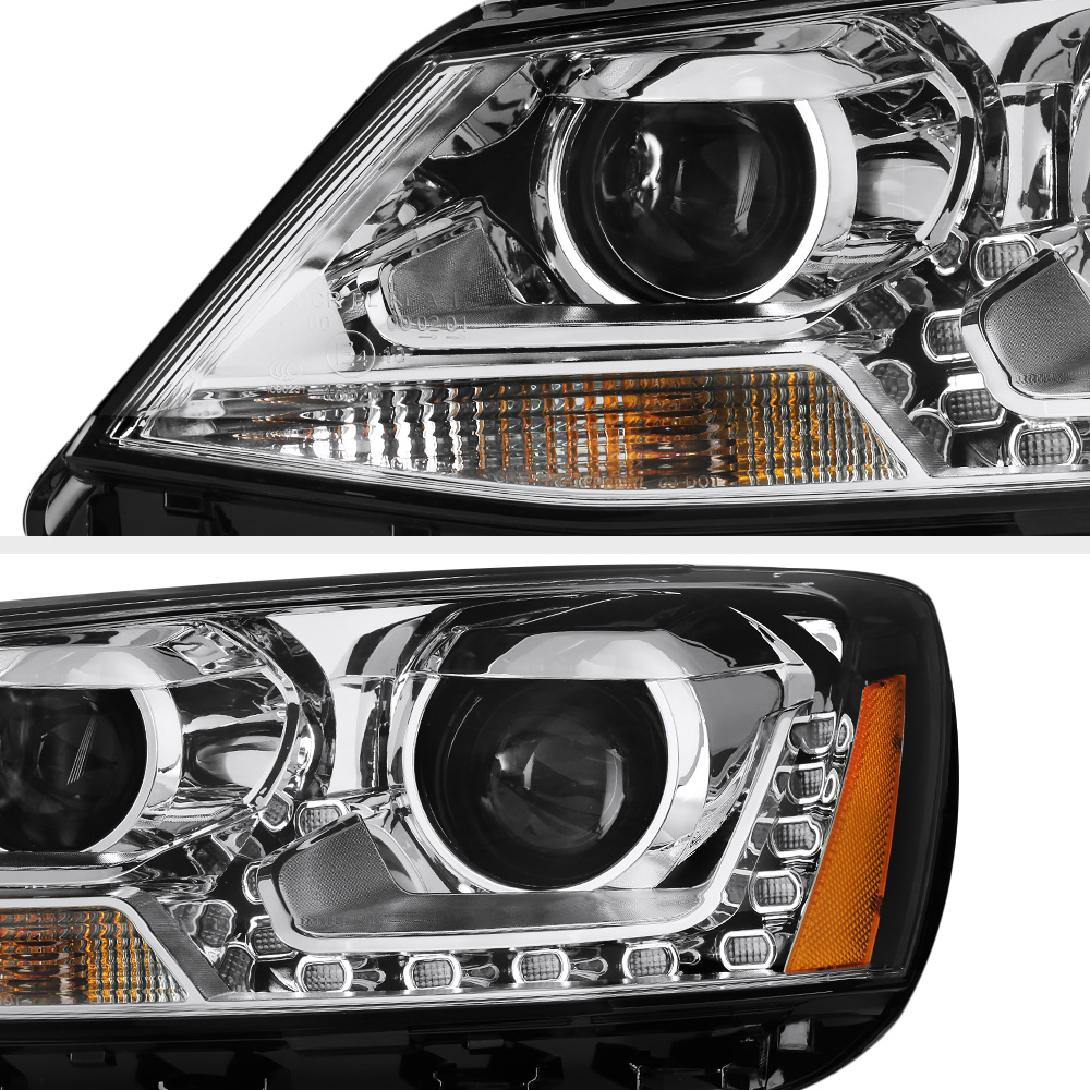 20112014 Volkswagen Jetta LED DUAL Projector Chrome Housing Headlights
