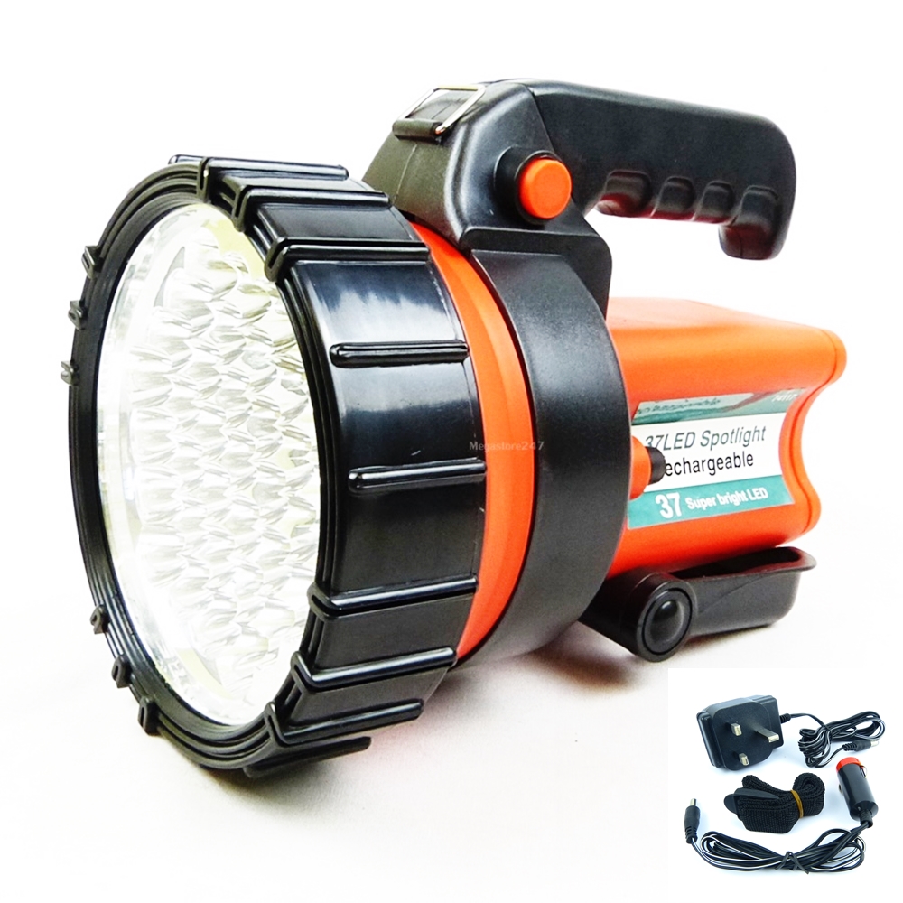 Rechargeable LED Torch Work Light Spotlight Lantern 37 LED 12v Charger