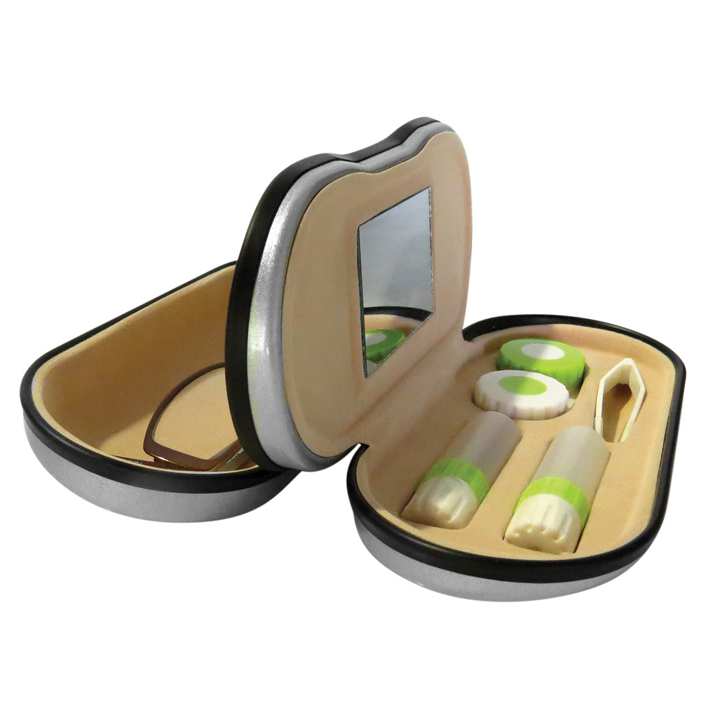 Evelots® Glasses & Contacts Case, Travel Contact Lens Hard Case